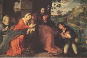 The Adoration of the Shepherds with a Donor (mk05) Palma Vecchio